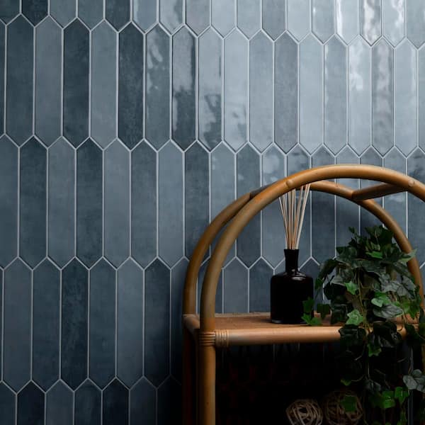 MSI Lakeview Denim Picket 2.5 in. x 13 in. Glossy Ceramic Wall