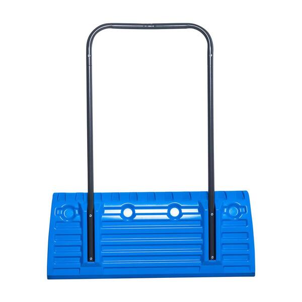 Lifetime 51 in. Steel Handle Hard Plastic Snow Shovel Pusher 60388