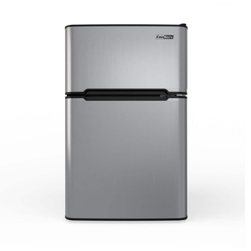 19 in. 3.2 cu. ft. 110V Compact 2-Door Mini Refrigerator in Stainless with Reversible Door