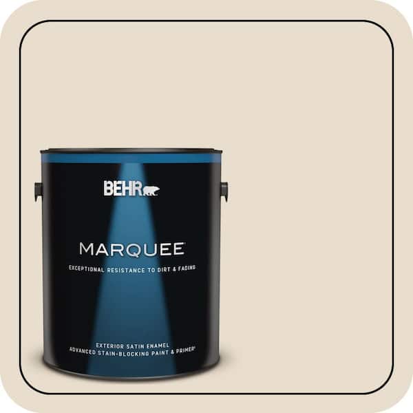 BEHR MARQUEE 1 gal. #23 Antique White Satin Enamel Exterior Paint & Primer