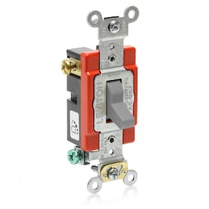 20 Amp 120-Volt/277-Volt Antimicrobial Treated Toggle Standard 3-Way AC Quiet Switch, Gray