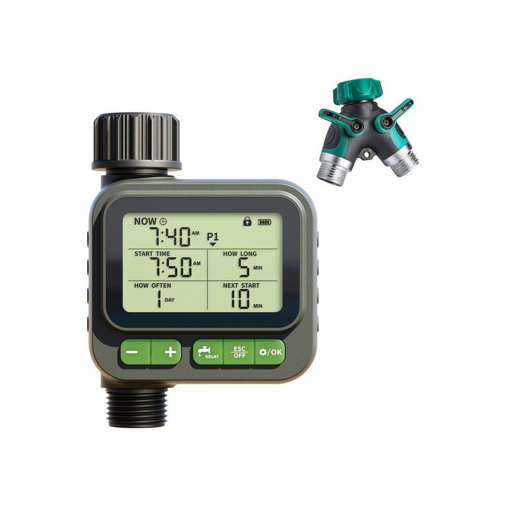 Plastic Water Timer Programmable Sprinkler with 4 Custom Plans Rain Delay LCD Screen Child Lock Splitter price history on PriceWatchPro