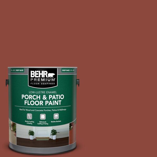 Behr Premium 1 Gal Ppf 30 Deep Terra Cotta Low Re Enamel Interior Exterior Porch And Patio Floor Paint 630001 The Home Depot - Porch And Patio Paint Home Depot