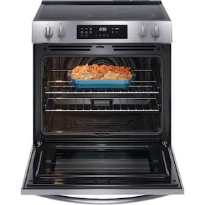 30 in. 5-Element Slide-In Front Control Electric Range with Convection in Stainless Steel