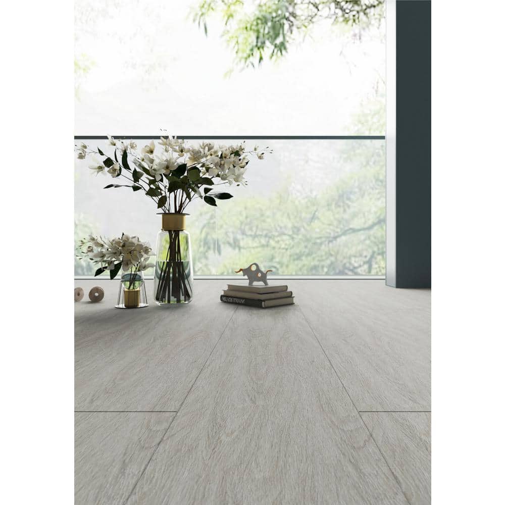 Clamshell Gray Extra Long Wide Waterproof Vinyl Plank Flooring