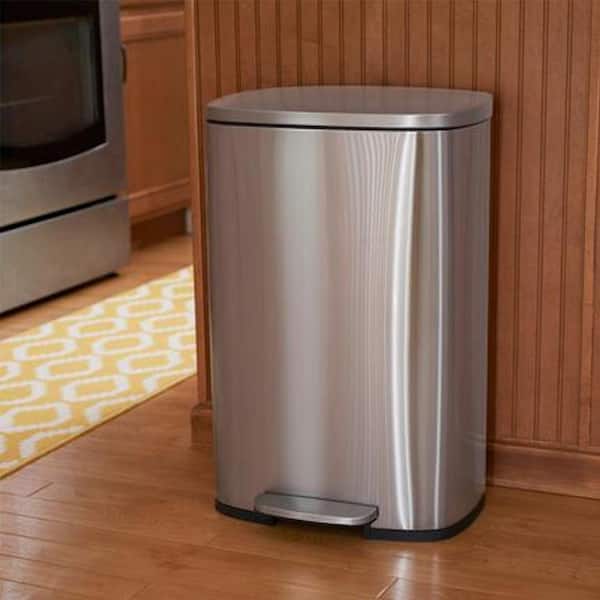 Indoor Trash Can Super Large Capacity Stainless Steel Lidless Long Barrel  Large Diameter Square Office Living Room Bedroom Kitchen Trash Can Kitchen