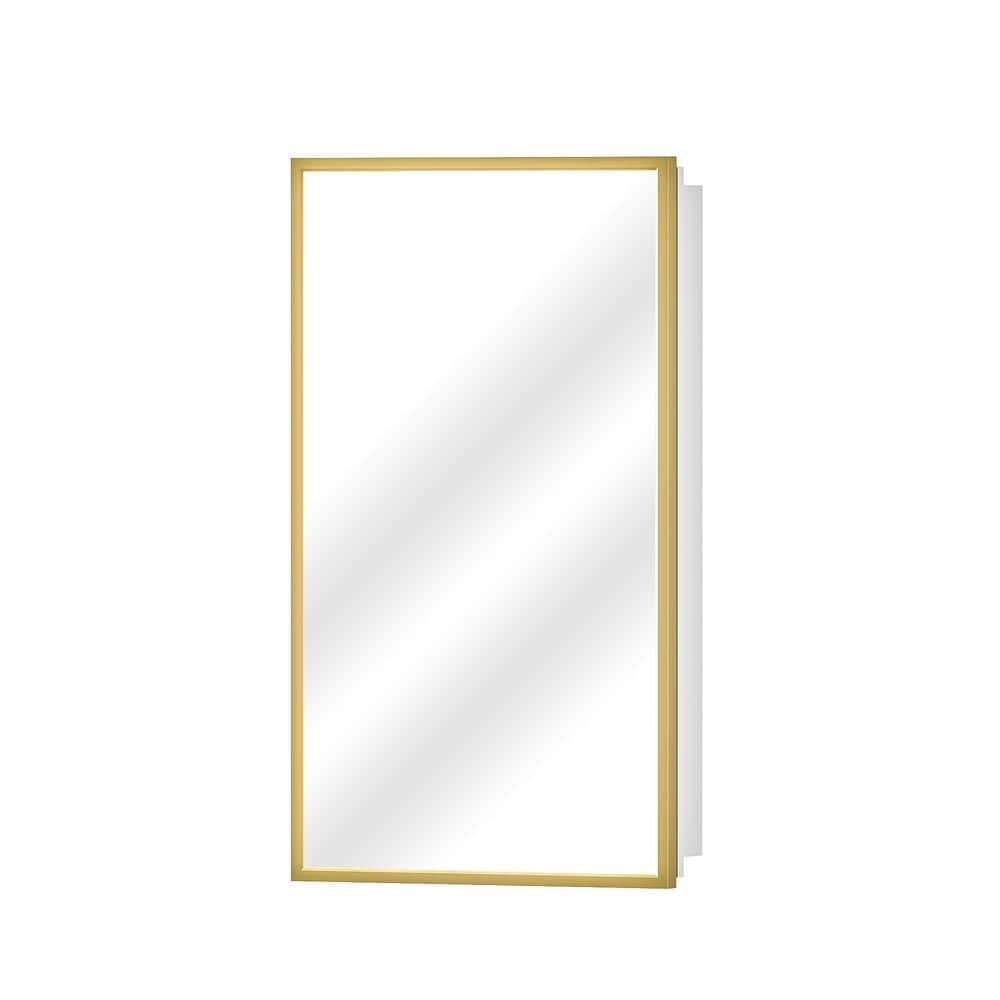 Aosspy Modern 16 in. W x 28 in. H Rectangular Gold Aluminum Alloy