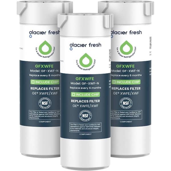 XWFE Refrigerator Water Filter for GE(with chip)-3-Pack