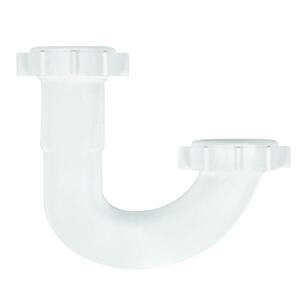 1-1/4 in. White Plastic Sink Drain J-Bend P-Trap