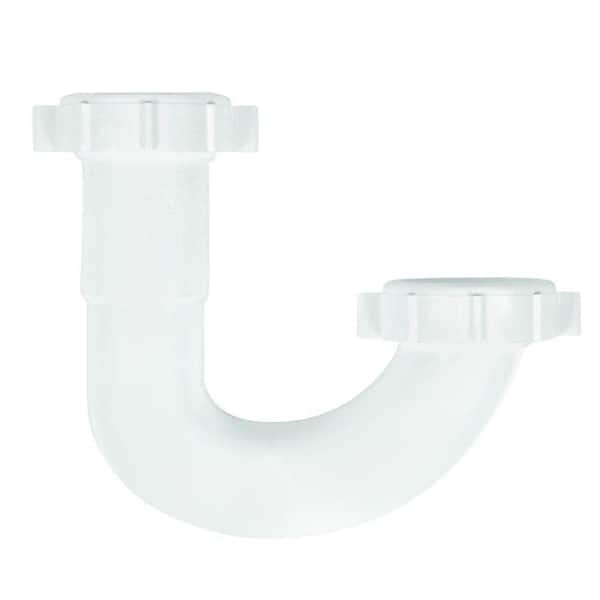 DBHL 1-1/4 in. White Plastic Sink Drain J-Bend P-Trap