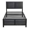 VECELO Metal Bed Frame Black Metal Frame Twin Size Platform Bed With ...