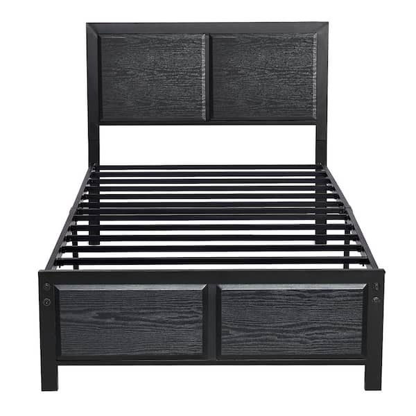 VECELO Metal Bed Frame Black Metal Frame Twin Size Platform Bed With ...