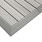 1/6 ft. x 1 ft. Quick Deck Composite Deck Tile Outside Corner Fascia in Icelandic Smoke White (2-Pieces/Box)