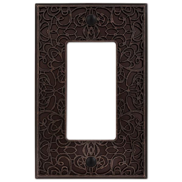 AMERELLE Momfort 1 Gang Rocker Metal Wall Plate - Aged Bronze