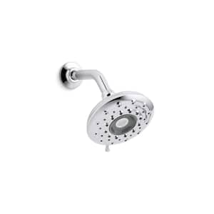Rally 6-Spray 6.3 in. Single Wall Mount Fixed Adjustable Shower Head in Polished Chrome