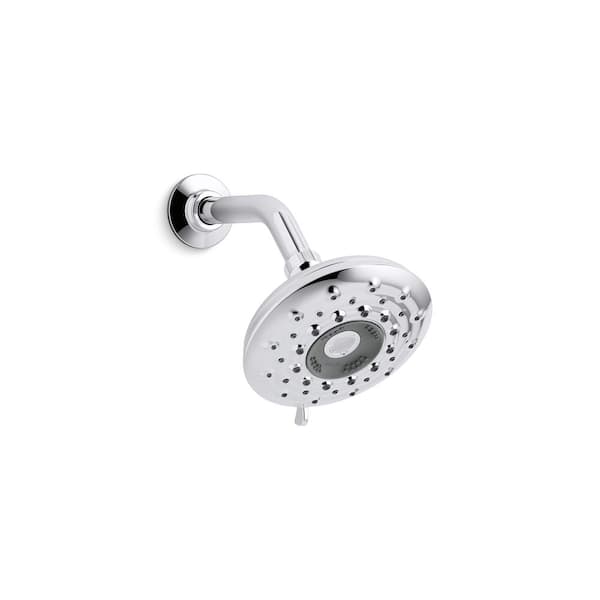 KOHLER Rally 6-Spray 6.3 in. Single Wall Mount Fixed Adjustable Shower Head in Polished Chrome