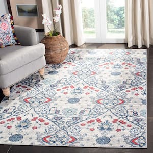 Brentwood Navy/Gray 4 ft. x 6 ft. Floral Area Rug