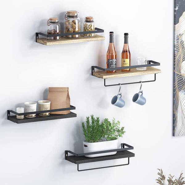 Floating shelves discount with towel bar