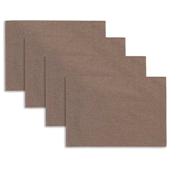 TOWN & COUNTRY LIVING Somers 13 in. W x 17.5 in. L Mocha Brown Polyester Placemat (Set of 4)