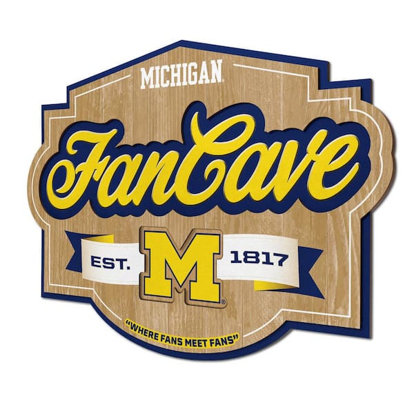 YouTheFan NCAA Michigan Wolverines Fan Cave Decorative Sign