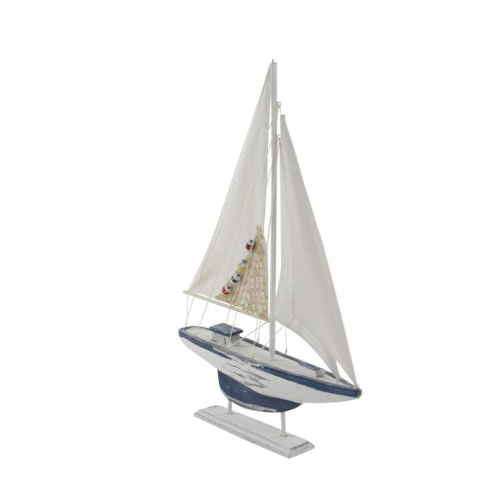 White Pine Coastal Sailboat Sculpture Set, 25"H x 17"W