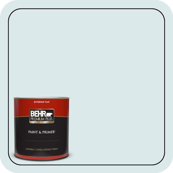 BEHR PREMIUM PLUS 1 qt. #540E-1 Wave Crest Flat Exterior Paint & Primer
