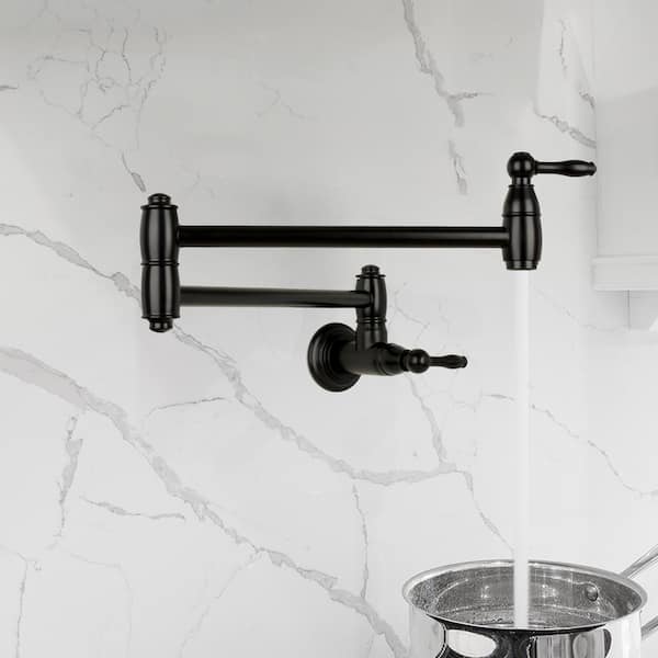 Wall-Mounted Pot Filler Faucet in Matte black