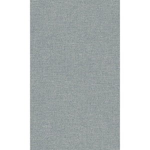 Light Blue Textured Fabric Like Plain Print Paste the Wall Double Roll Wallpaper 57 Sq. Ft.