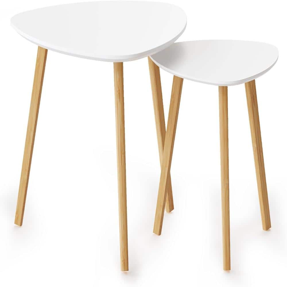 21.7 in and 15.8 in Triangle Nesting End Tables White 2 Piece price history on PriceWatchPro
