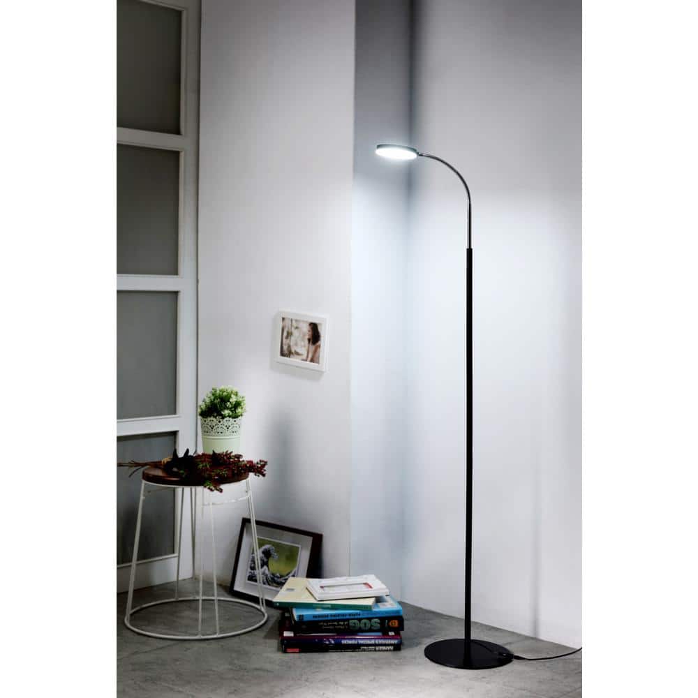 ArcLite Flex 52" Adjustable LED Floor Lamp for Kids in Black