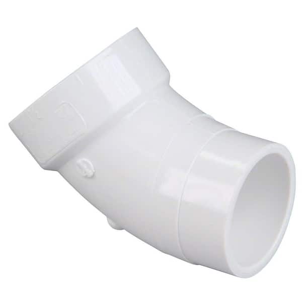 4 in. PVC DWV 45-Degree Spigot x Hub Street Elbow Fitting