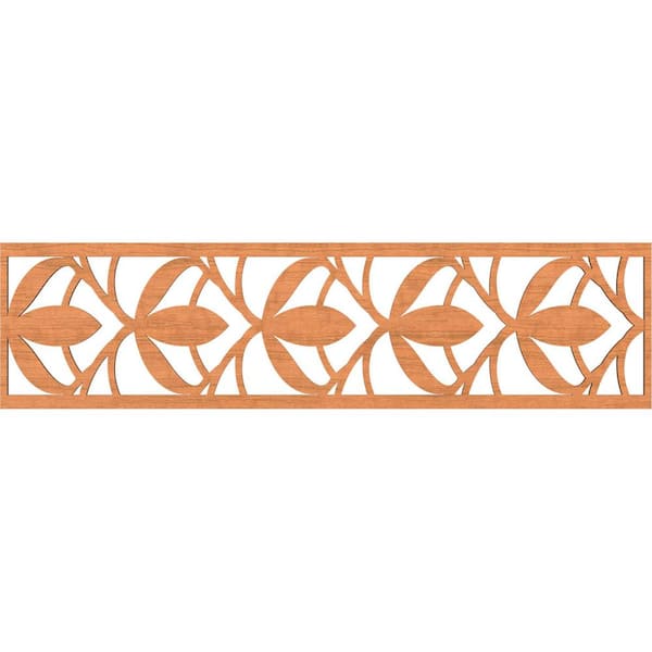 Ekena Millwork Salem Fretwork 0.25 in. D x 47 in. W x 12 in. L Cherry Wood Panel Moulding