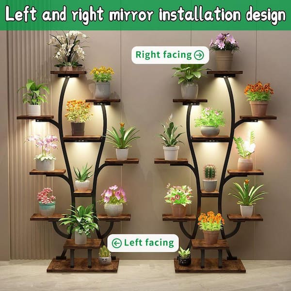 CSC DECOR INC 65 in. H Walnut Vase-Shaped MDF Indoor Plant Stand
