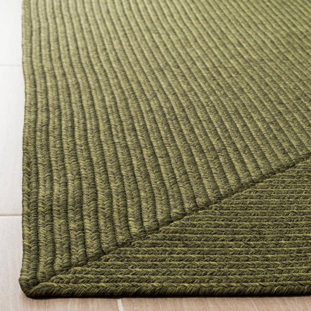 Green Braided Handmade Reversible Square Area Rug