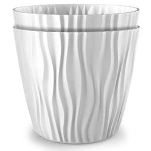 6 in. Dia Plant and Flower Pot, European Made, Stylish Indoor and Outdoor Decorative Planter, 2/1 Set, White
