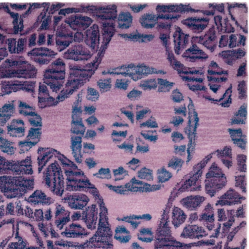 Purple Hand-Tufted Wool 4' x 6' Rectangular Area Rug
