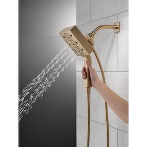 In2ition 4-Spray Patterns 1.75 GPM 4.5 in. Wall Mount Dual Shower Heads in Lumicoat Champagne Bronze