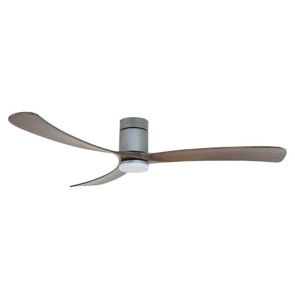 FORNO VOCE Curva 72 in. Titanium Body and Black Walnut Wood Blade Voice Activated Smart Ceiling Fan