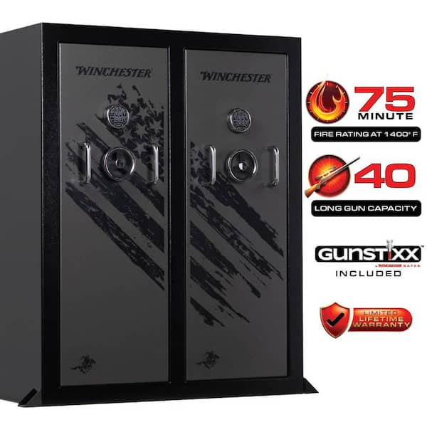 Defender Double Door 50 cu. ft. 40-Gun 75-Minute Fire Rating Two Tone Slate & Black