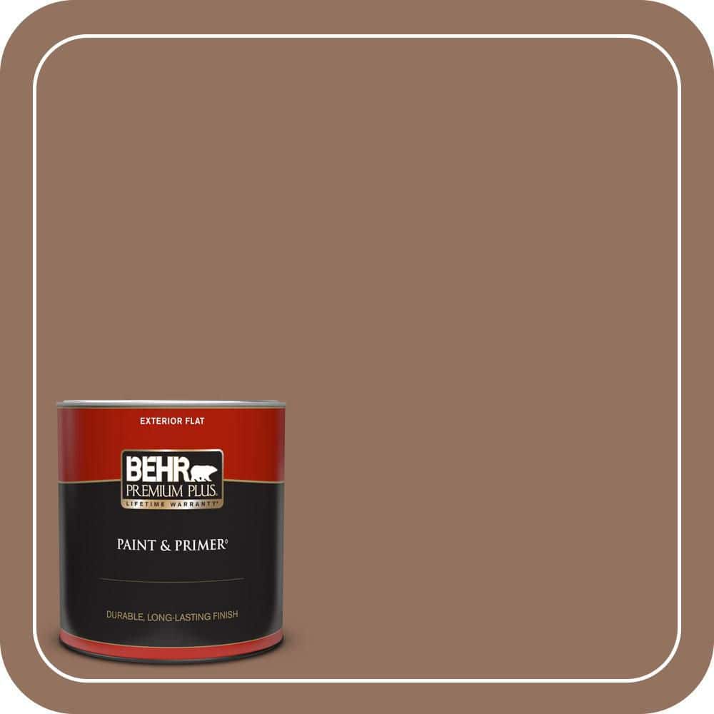 1 qt. #BXC-84 Corral Brown Flat Exterior Paint & Primer product image for price tracking