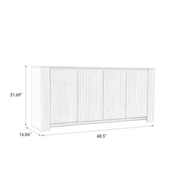 Uixe Chocolate 31.69 in. H 4 Doors Accent Storage Cabinet With 2