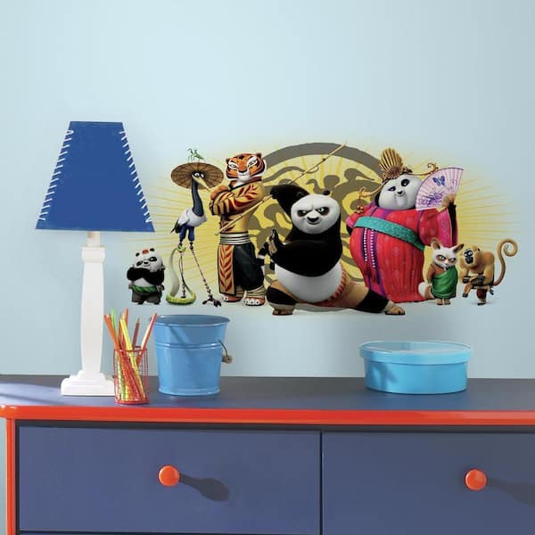 RoomMates 2.5 in. x 21 in. Kung Fu Panda 3 Friends 1-Piece Peel and Stick Giant Wall Graphic