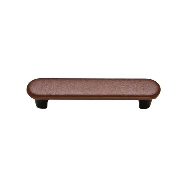 Knobware 3 in. Center-to-Center Brown Sta Kleen Faux Leather Covered Oil-Rubbed Bronze Handle