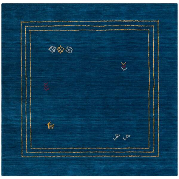 SAFAVIEH Himalaya Blue/Multi 6 ft. x 6 ft. Square Border Area Rug