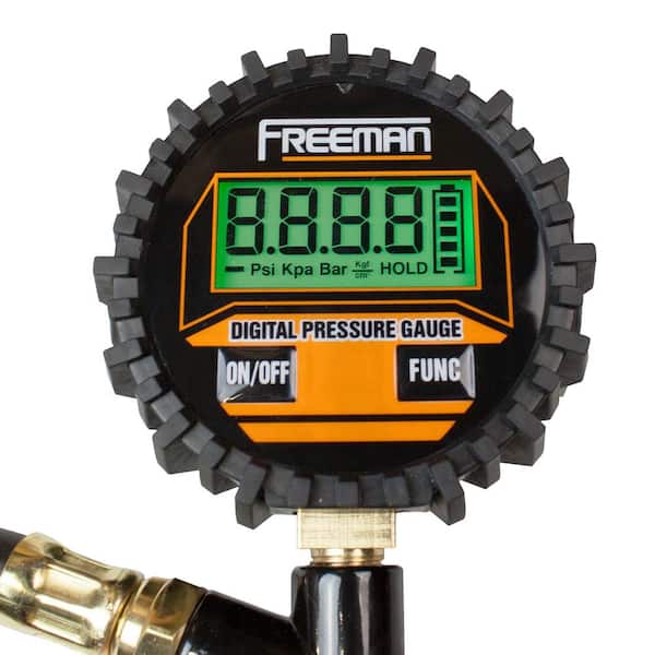 Dual Chuck Tire Inflator with Dial Gauge Car Bike Tire Pressure Measurement Kit 