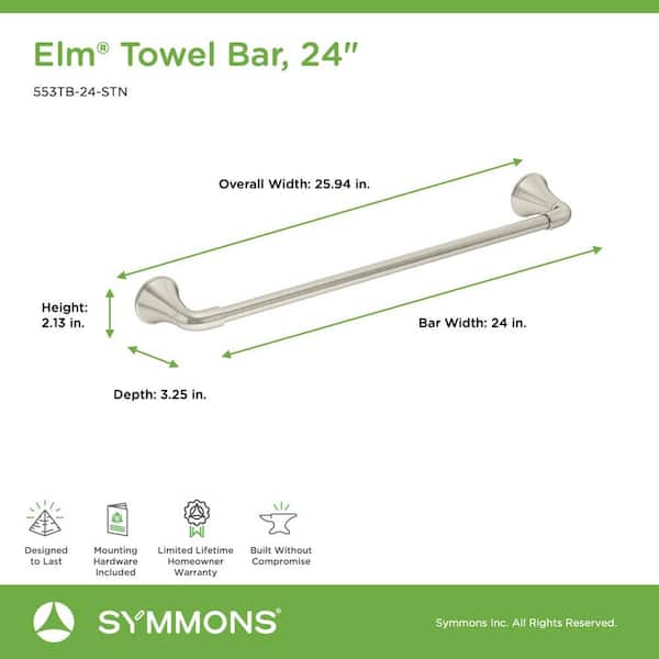 Standard towel best sale bar size