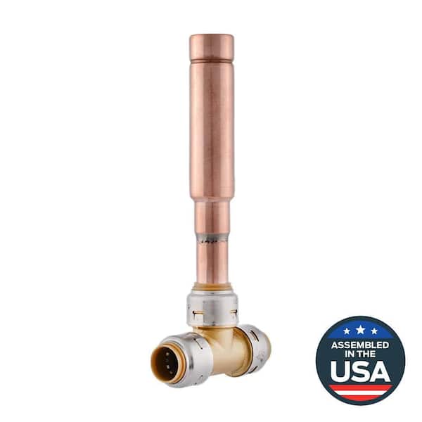 SharkBite Max 1/2 in. Push-to-Connect Brass Residential Water Hammer Arrestor Tee