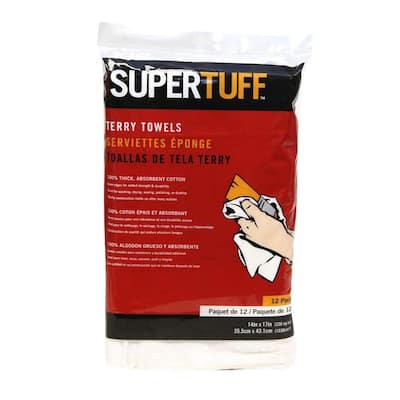 14 in. x 17 in. White Terry Towels - (Bag of 12)