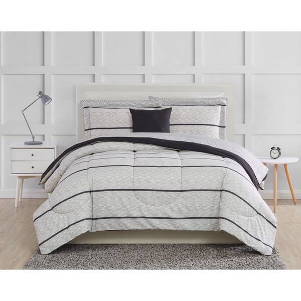 Black Polyester Twin Comforter Set, Soft Twin Bed Set