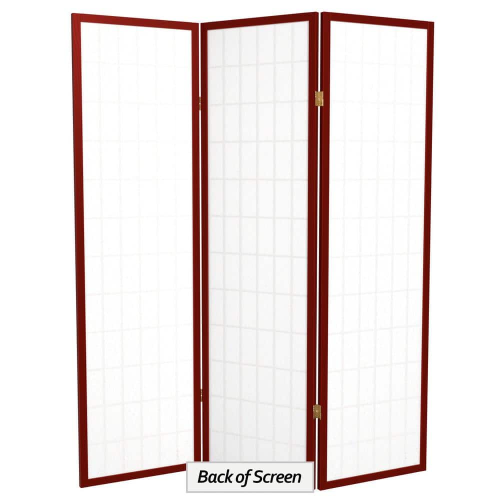 Rosewood 3-Panel Shoji Screen Room Divider